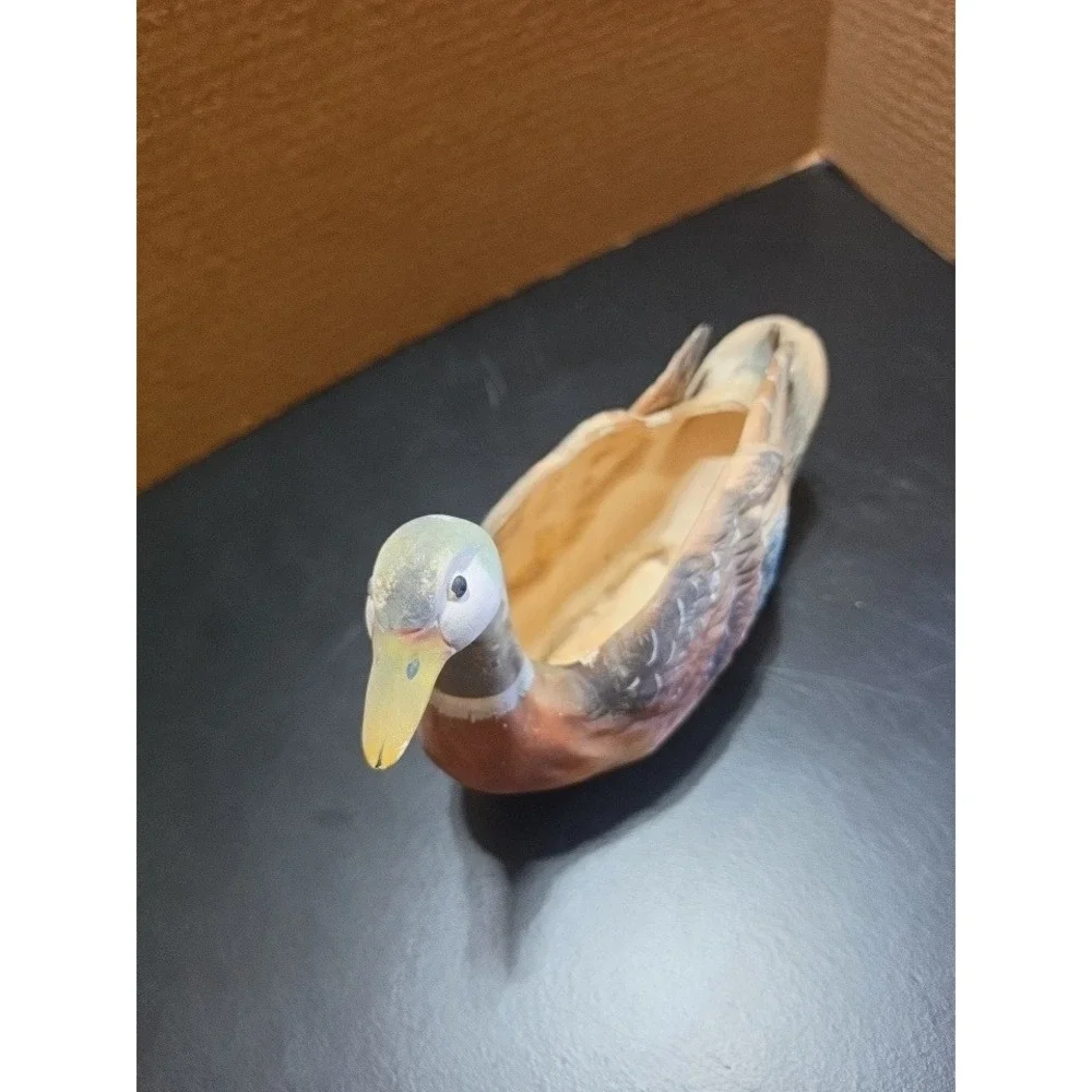Vintage Napcoware Mallard Duck Ceramic Planter Figurine Japan *read details
